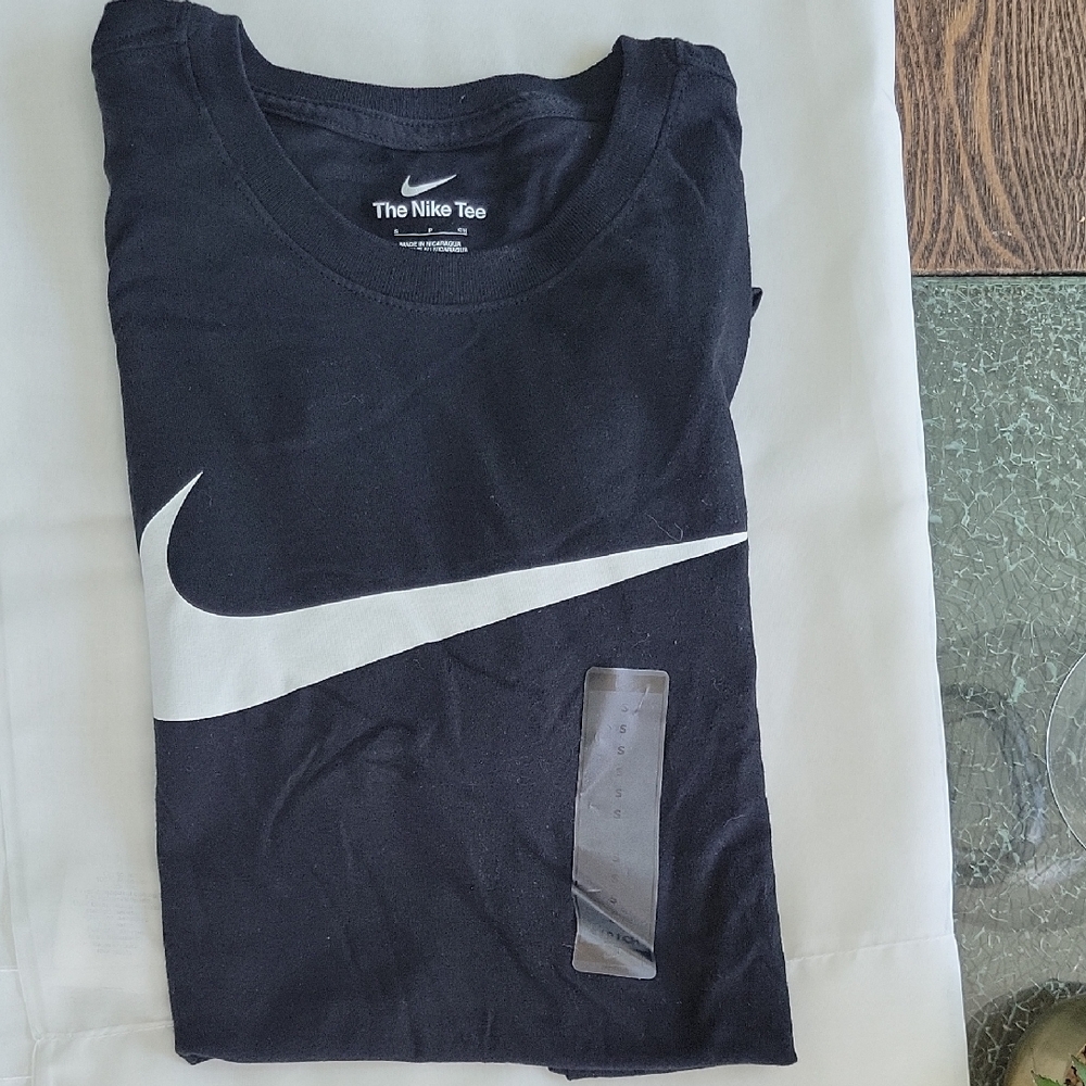 Nike Black T-Shirt with White Swoosh
